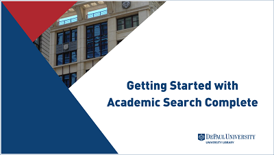 Getting Started with Academic Search Complete