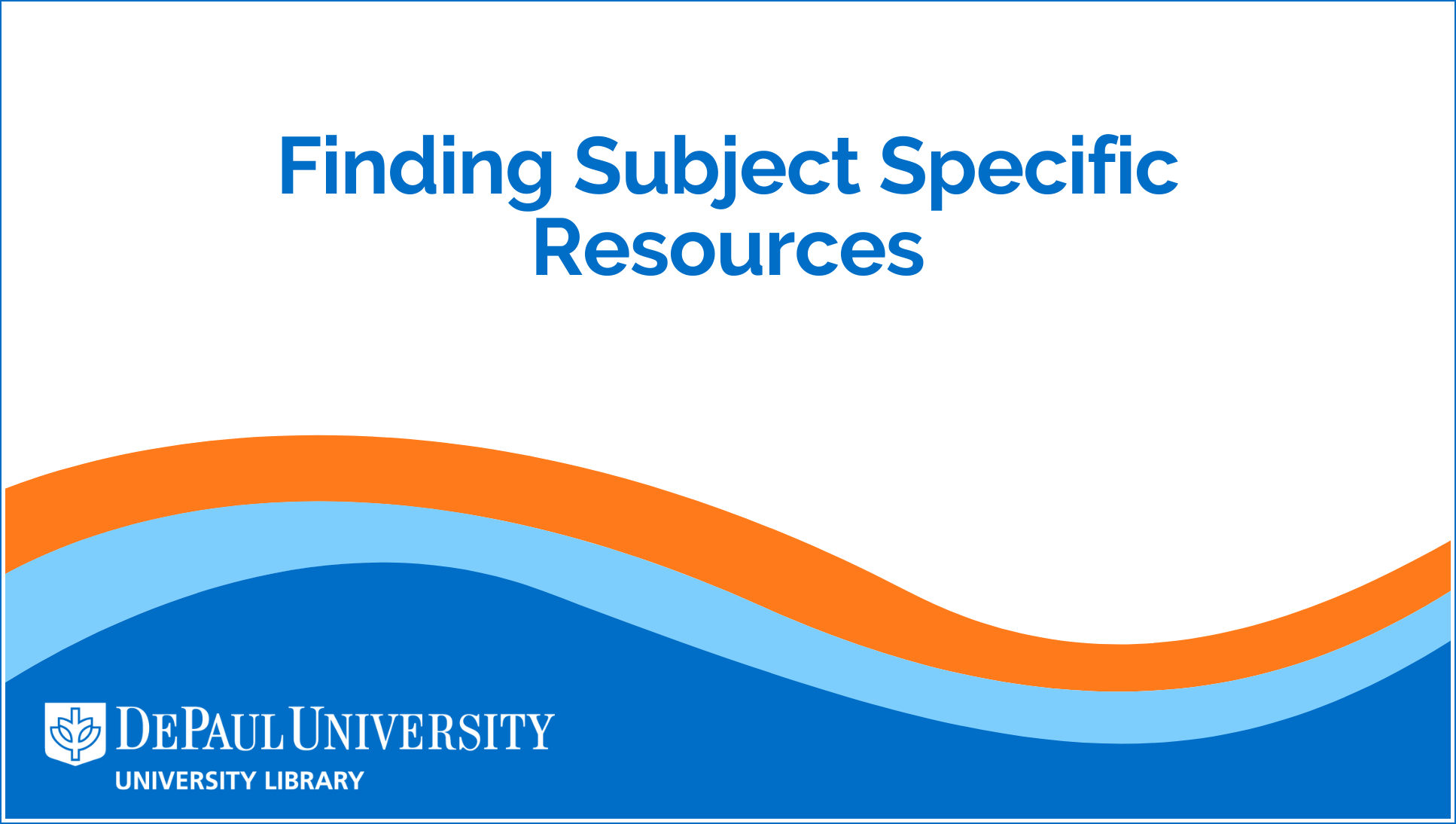 Finding Subject Specific Resources