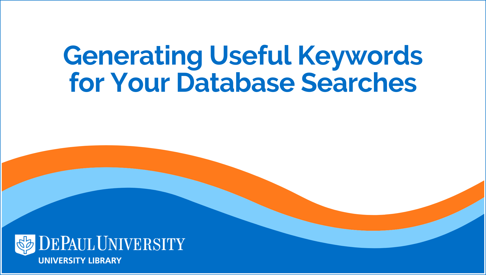 Generating Useful Keywords for Your Database Searches