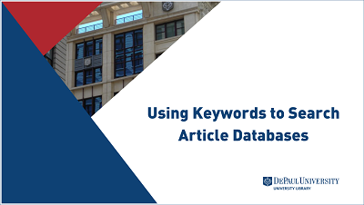 Using Keywords to Search Article Databases